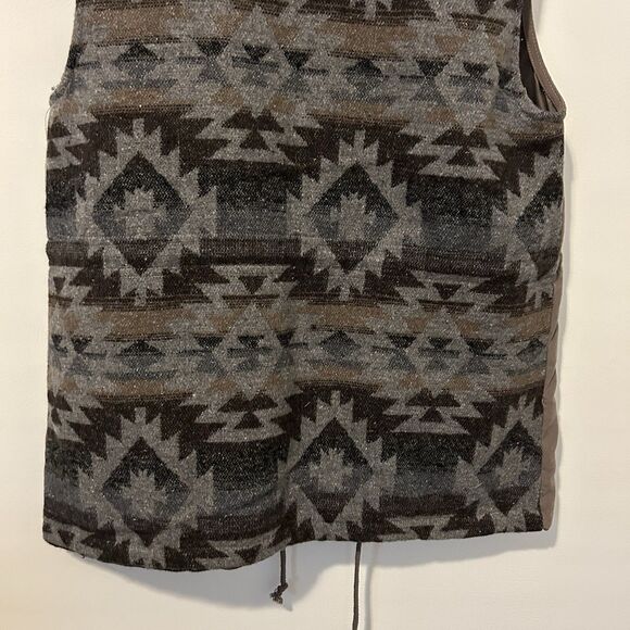 Womens Vest Small Utility Aztec Wool Blend Cowgirl Southwestern 90 Entr Festival - Picture 3 of 12